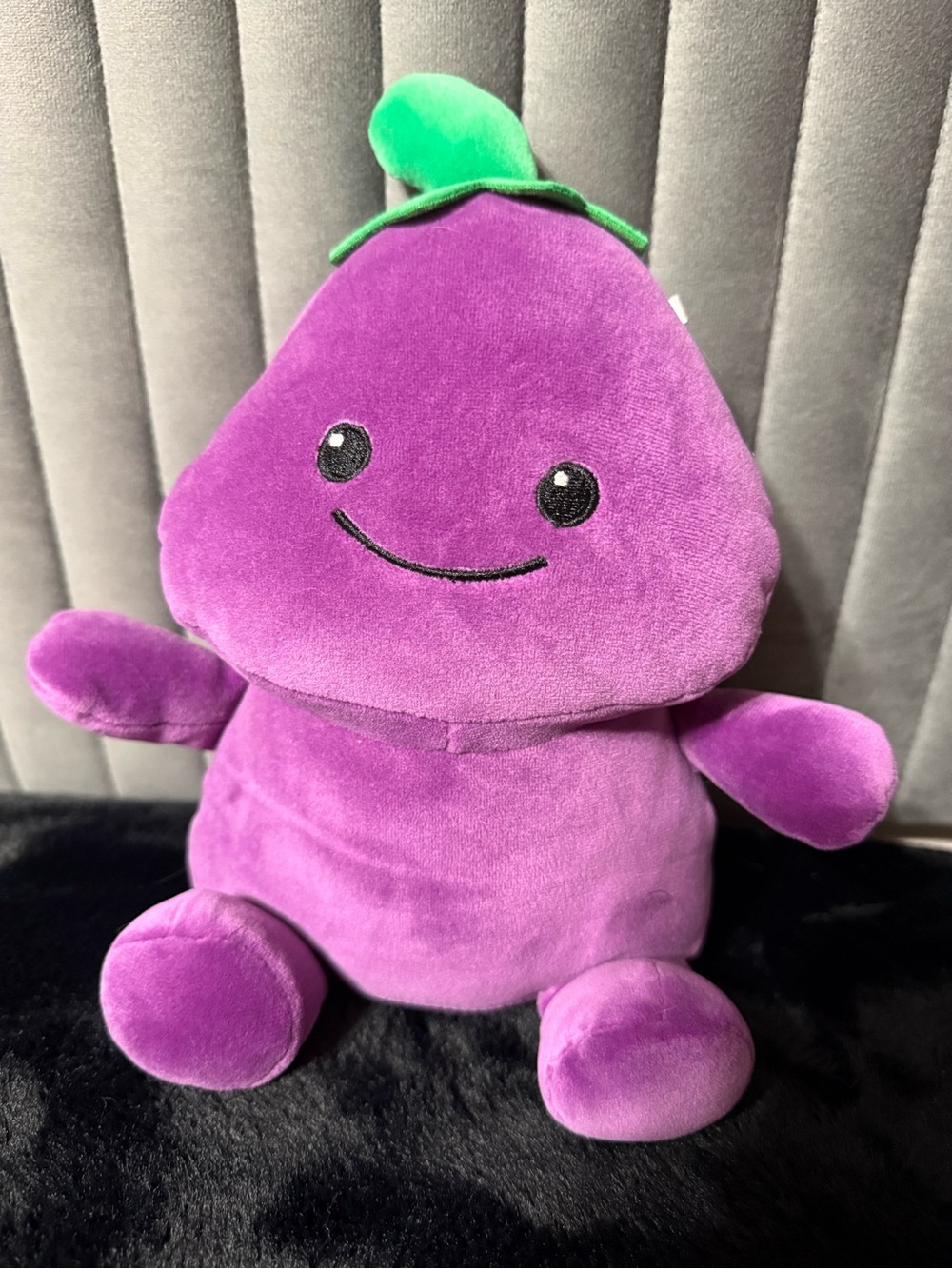 Dandee Purple Eggplant Plush Stuffed Vegetable Kawaii Smile Toy Soft